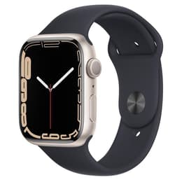 Apple Watch Series 7 (2021) GPS 45 mm - Aluminium Starlight - Sport band Black