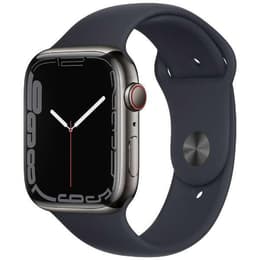 Apple Watch Series 7 (2021) GPS + Cellular 45 mm - Stainless steel Graphite - Sport band Black