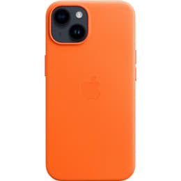 Apple Leather case iPhone 14 - Magsafe - Leather Orange