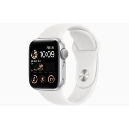 Apple Watch Series SE 2 (2022) GPS 44 mm - Aluminium Silver - Sport band White