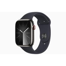 Apple Watch Series 9 (2023) GPS + Cellular 45 mm - Stainless steel Graphite - Sport band Black