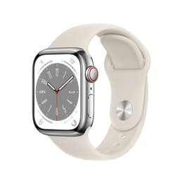 Apple Watch Series 8 (2022) GPS 41 mm - Aluminium Starlight - Sport band White