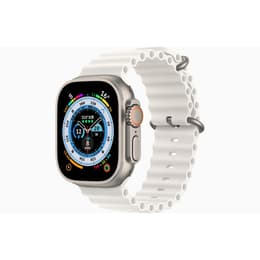 Apple Watch Ultra (2022) GPS + Cellular 49 mm - Titanium Natural Titanium - Ocean band White