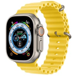 Apple Watch Ultra (2022) GPS + Cellular 49 mm - Titanium Natural Titanium - Ocean band Yellow