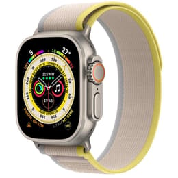 Apple Watch Ultra (2022) GPS + Cellular 49 mm - Titanium Natural Titanium - Trail loop Yellow