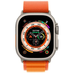 Apple Watch Ultra (2022) GPS + Cellular 49 mm - Titanium Natural Titanium - Alpine loop Orange